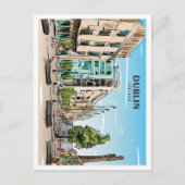 ダブリンアイルランドスケッチアートヴィンテージトラベル ポストカード (正面)