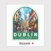 ダブリンアイルランドトラベルアートヴィンテージ シール (シート)