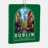 ダブリンアイルランドトラベルアートヴィンテージ セラミックオーナメント (右)