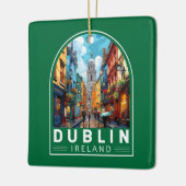 ダブリンアイルランドトラベルアートヴィンテージ セラミックオーナメント (左)