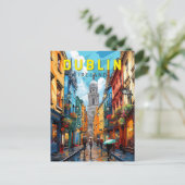 ダブリンアイルランドトラベルアートヴィンテージ ポストカード (スタンド正面)