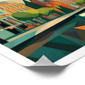 ダブリンアイルランドトラベル芸術的カラフル ポスター (角)