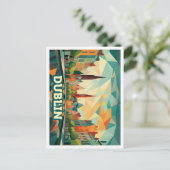 ダブリンアイルランドトラベル芸術的カラフル ポストカード (スタンド正面)