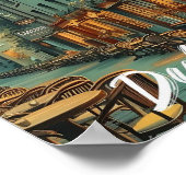 ダブリンアイルランドヴィンテージアートトラベルイラストレーション ポスター (角)