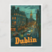ダブリンアイルランドヴィンテージアートトラベルイラストレーション ポストカード (正面)