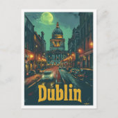 ダブリンアイルランドヴィンテージアートトラベルイラストレーション ポストカード (正面)