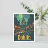 ダブリンアイルランドヴィンテージアートトラベルイラストレーション ポストカード (スタンド正面)