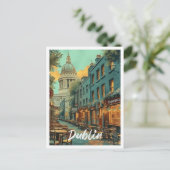 ダブリンアイルランドヴィンテージアートトラベルイラストレーション ポストカード (スタンド正面)