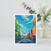 ダブリンアイルランドヴィンテージトラベルプレイスイラストレーション ポストカード (スタンド正面)