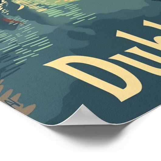 ダブリンアイルランドヴィンテージレトロ旅行イラストレーション ポスター (角)