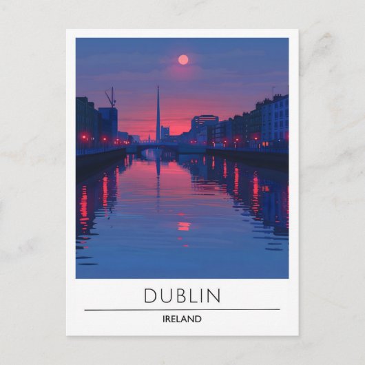 ダブリンアイルランド旅行の夜 ポストカード (正面)