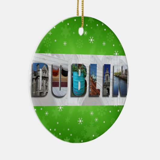 ダブリンアイルランド旅行写真雪片クリスマス セラミックオーナメント (右)