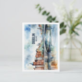 ダブリンアイルランド有名な旅行プレイスウォーターカラー ポストカード (スタンド正面)