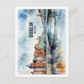 ダブリンアイルランド有名な旅行プレイスウォーターカラー ポストカード (正面)