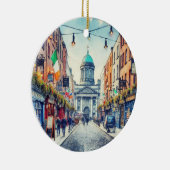 ダブリンアイルランド水彩クリスマス セラミックオーナメント (右)