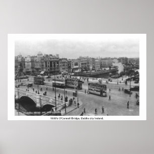 ダブリンアイルランド1930年のGuinness barge on Liffey ポスター