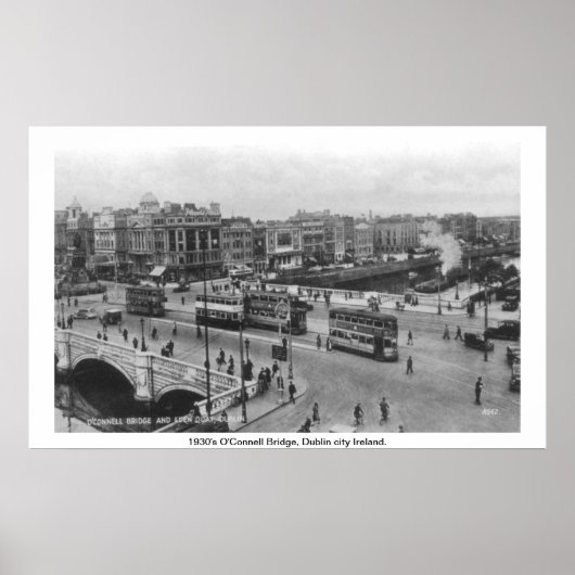 ダブリンアイルランド1930年のGuinness barge on Liffey ポスター (正面)