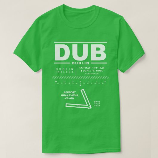 ダブリンエアポートDUB Tシャツ (デザイン正面)