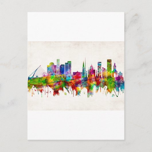 ダブリン共和国アイルランドスカイライン インビテーションポストカード (正面)