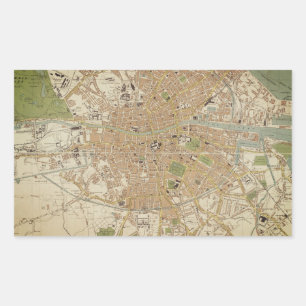 ダブリン地図ステッカー 長方形シール