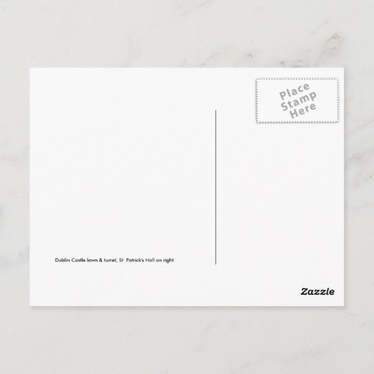 ダブリン城アイルランド、芝生と城の砲塔。 ポストカード (裏面)