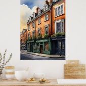 ダブリン水彩画 ポスター (キッチン)