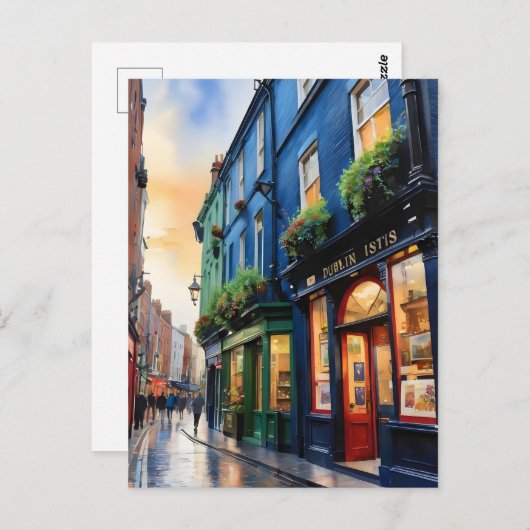 ダブリン水彩画 ポストカード (正面/裏面)