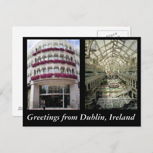 ダブリン・アイルランドからの挨拶 ポストカード (正面/裏面)