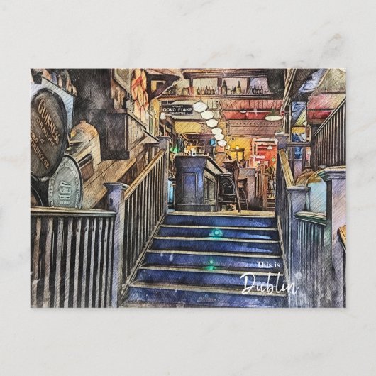ダブリン・アイルランドのパブ ポストカード (正面)