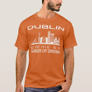 ダブリン スカイライン GPS 座標 都市 夢の街 2 Tシャツ