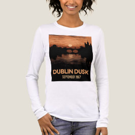 ダブリン+夕暮れ+ウィメンズ+Tシャツ | アイルランド+旅行+アート トライブレンドTシャツ