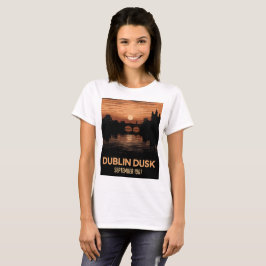 ダブリン+夕暮れ+ウィメンズ+Tシャツ | アイルランド+旅行+アート Tシャツ