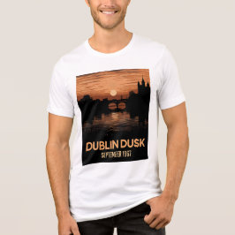 ダブリン+夕暮れ+グラフィック+Tシャツ+アイルランド トライブレンドTシャツ