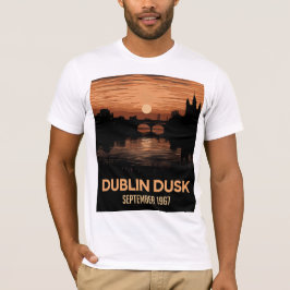 ダブリン+夕暮れ+グラフィック+Tシャツ+アイルランド Tシャツ