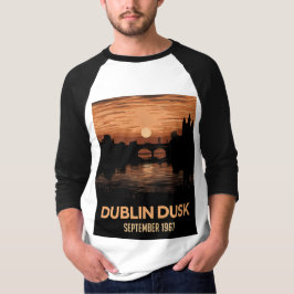 ダブリン+夕暮れ+グラフィック+Tシャツ+アイルランド Tシャツ