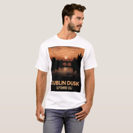 ダブリン+夕暮れ+グラフィック+Tシャツ+アイルランド Tシャツ
