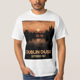 ダブリン+夕暮れ+グラフィック+Tシャツ+アイルランド Tシャツ