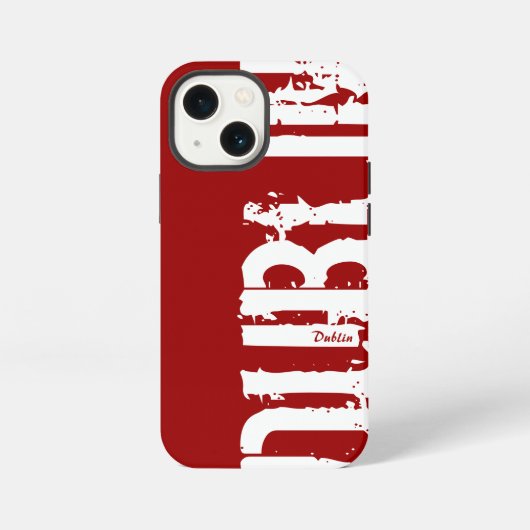 ダブリン - 都市スタイル - 赤と白 iPhoneケース (裏面)