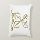 ダブルいかり紋章エンブレムフェイク金ゴールド アクセントクッション (裏面(縦))