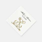 ダブルいかり紋章エンブレムフェイク金ゴールド スタンダードカクテルナプキン (角)