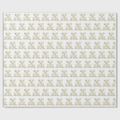 ダブルいかり紋章エンブレムフェイク金ゴールド ラッピングペーパー (フラット)