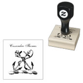 ダブルいかり紋章エンブレムフェイク金ゴールド ラバースタンプ (押印)