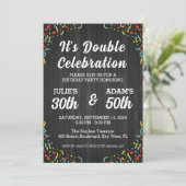 ダブルお祝いの共同誕生日パーティーの招待 招待状 (スタンド正面)