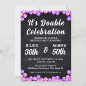 ダブルお祝いの共同誕生日パーティーの招待 招待状 (正面)