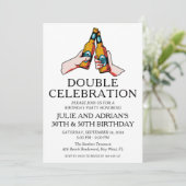 ダブルお祝いの共同誕生日パーティーの招待 招待状 (スタンド正面)