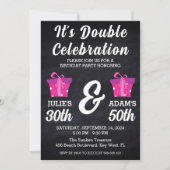 ダブルお祝いの共同誕生日パーティーの招待 招待状 (正面)
