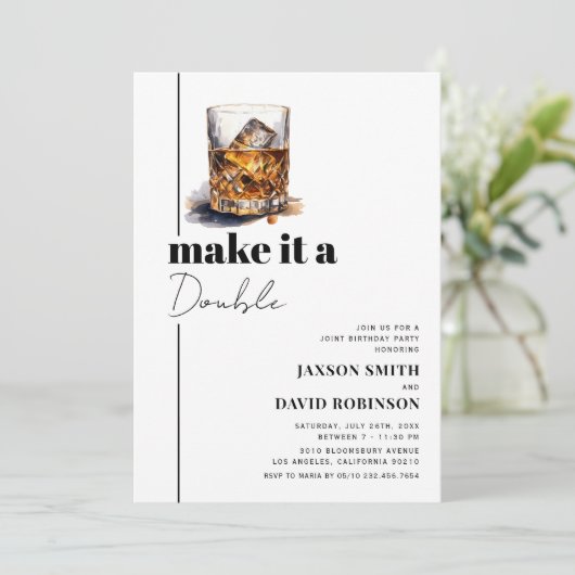 ダブルお祝いウイスキー合同バースデーパーティー 招待状 (スタンド正面)