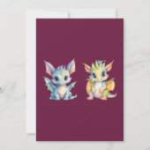 ダブルお祝いキュートドラゴン フェアリーテイル バースデー 招待状 (裏面)