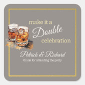 ダブルお祝いグレーウイスキー スクエアシール (正面)