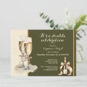 ダブルお祝いゴールドシャンパンパーティーです 招待状 (スタンド正面)